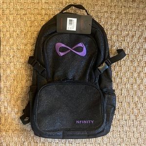 Black/Purple NFINITY Sparkle Cheer Backpack - Brand NWT.